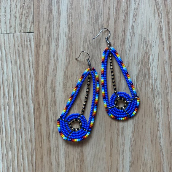 Ankara Beaded Earrings - Picture 9 of 16